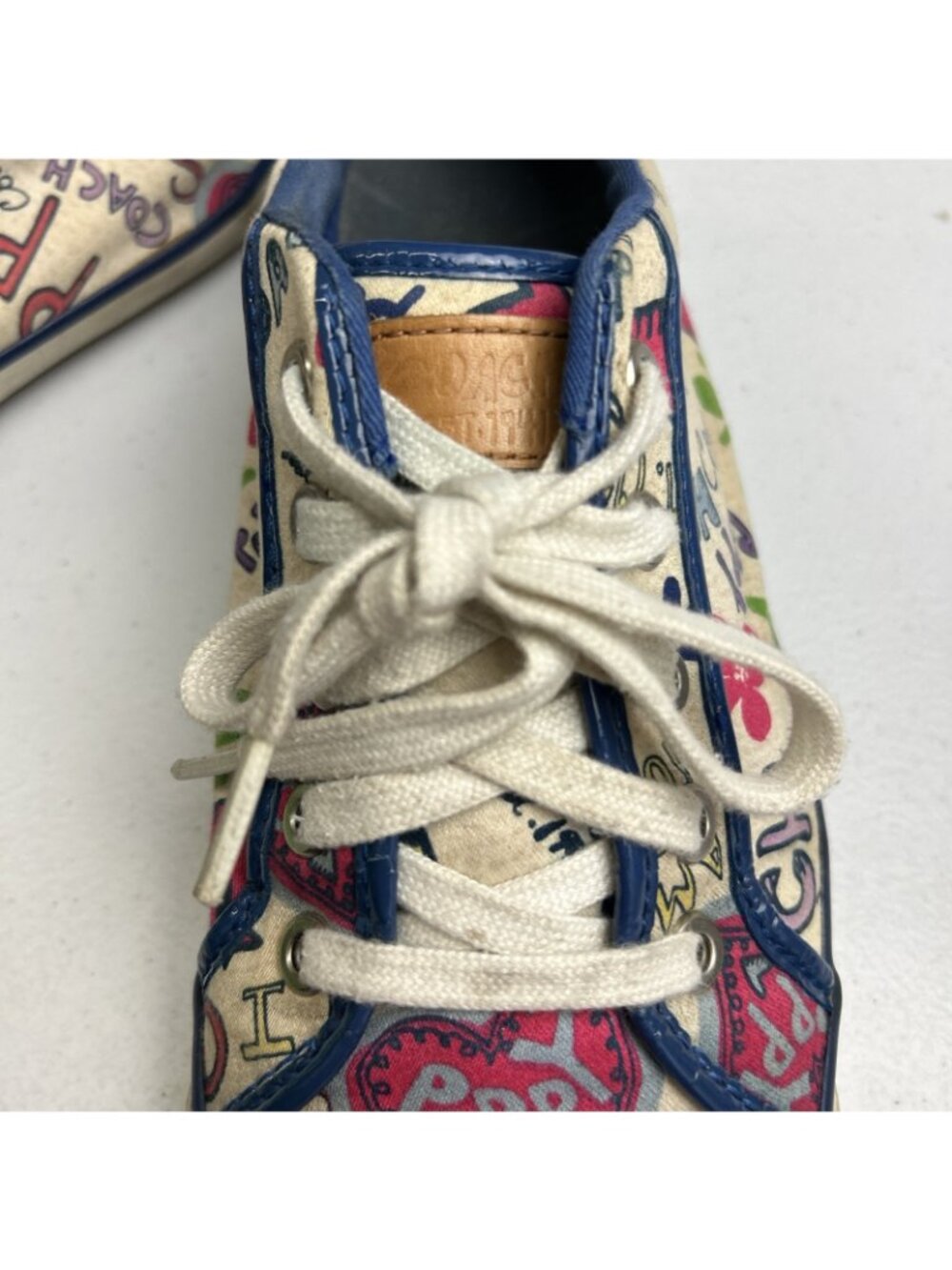 Coach Poppy Sneakers Graffiti Print Low Top Lace Up Casual Shoes 9.5B - Picture 8 of 12
